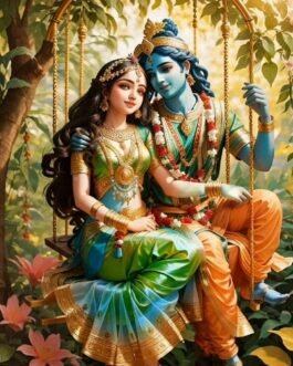 Radha Krishna Canvas Poster – Eternal Love Art (16×20 Inches)