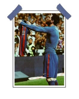 FCB Lionel Messi Poster – Barcelona Football Legend Wall Art Print