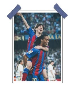 Messi and Ronaldinho Barcelona Poster – Football Legends Wall Art