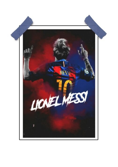 Lionel Messi Art Poster - 12"x18" Glossy & Matte Finish