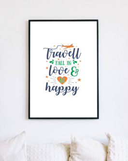 Wanderlust Love ‘Travel, Fall in Love, and Stay Happy’ Wall Frame