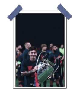 Lionel Messi with Cup in Hand Poster – 12″x18″