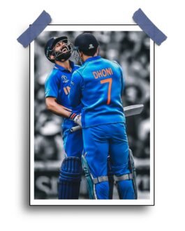 Virat Kohli and MS Dhoni Poster – 12″x18″ | Matte & Glossy Options