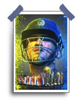 MS Dhoni Indian and CSK Theme Poster – 12″x18″ | Matte & Glossy Options