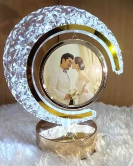 Golden Moon Crystal LED Photo Frame