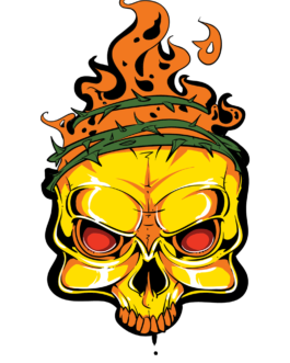 “Blazing Elegance: Fire Skull Design T-Shirts – Fiery and Striking Apparel”