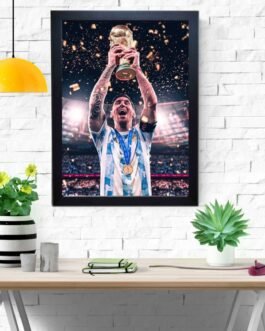 “Legendary Lionel Messi World Cup Poster Frame: Celebrate Soccer Greatness”