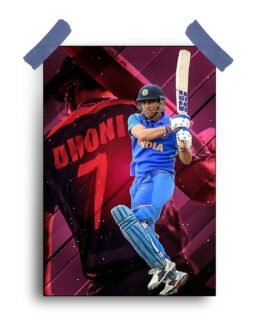 “MS Dhoni Glory: 12×18 Poster Showcasing Cricket’s Captain Cool”