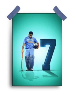 “MS Dhoni in Action: Dynamic 12×18 Poster for Cricket Aficionados”