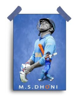 “MS Dhoni Splendor: 12×18 Poster Reflecting Cricket Icon’s Grandeur”