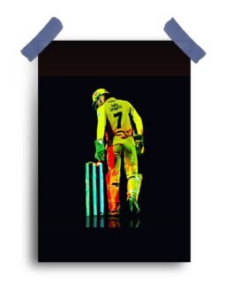 “Captivating Cricket Art: MS Dhoni 12×18 Poster for Enthusiasts”