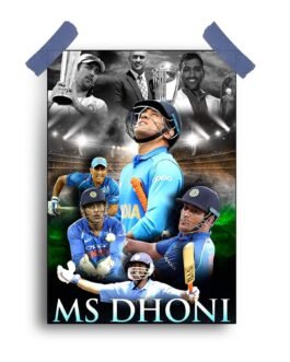 “MS Dhoni’s Cricket Saga: 12×18 Poster of Unforgettable Moments”