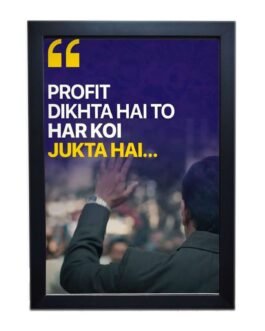 “Profit Dikhta hai toh haar koi zhukta hai 8×12 Inch Matt Coated Photo/Poster Frames: Embrace the Winning Spirit”