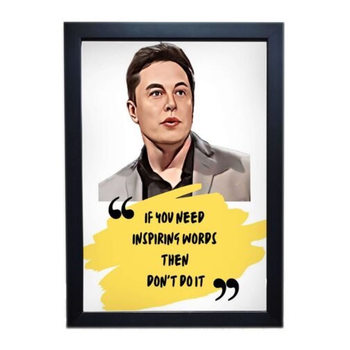 "Elon Musk (Tesla) 8x12 Inch Matt Coated Photo/Poster Frames: Celebrating Innovation and Electric Dreams"