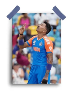 Hardik Pandya Poster Cricket Art | Matte & Glossy Options