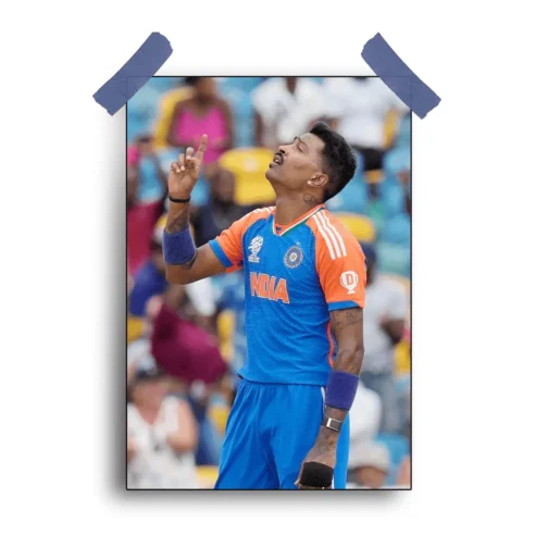 Hardik Pandya Poster Cricket Art | Matte & Glossy Options