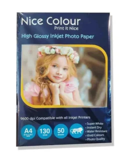 A4 High Glossy Inkjet Photo Paper 130gsm – 50 Sheets