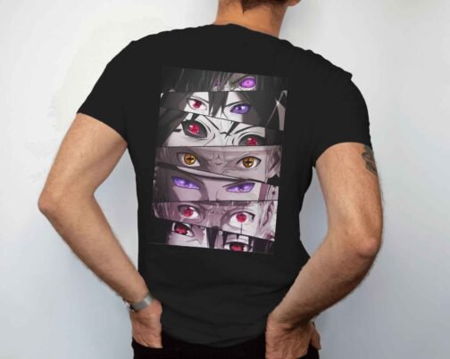 Black Cotton Tshirt For Men (Anime Essence Black Tee: Where Cotton Meets Anime Artistry)