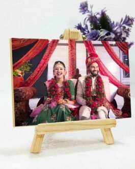 Customized Canvas Standee Frame with Pine Wood Stand – Personalized Picture Upload