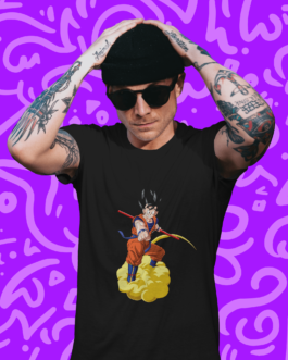 “Unique Goku Dragon Ball Z Printed Cotton T-Shirt – Authentic Anime Merch”