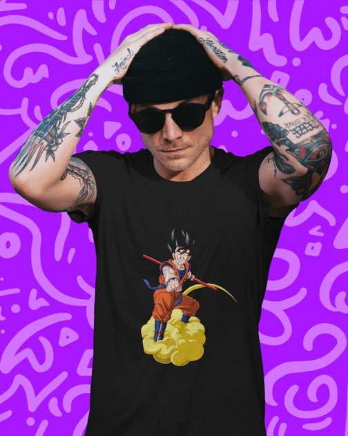 "Unique Goku Dragon Ball Z Printed Cotton T-Shirt - Authentic Anime Merch"