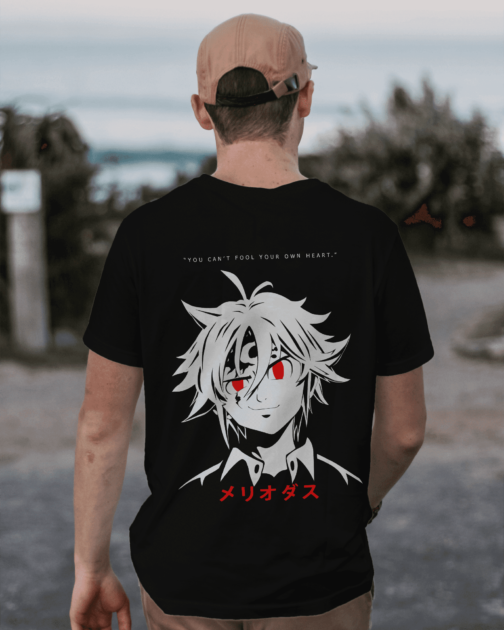 "Discover the Power of Self-Reflection with Our 'You Think You Can Fool Your Own Heart' Anime Quote T-Shirt - PrintItNice" - Image 2