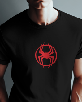 Black Tshirt For Men (Spiderman Across the Spiderverse Black Tee: Dual Design Marvel)