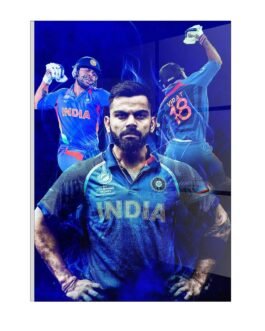 “Legendary Virat Kohli: Transparent Glass Acrylic Frame Canvas Art” A4 SIZE