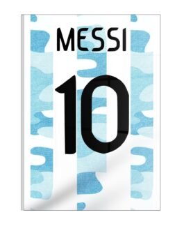 “Lionel Messi Jersey No. 10: Canvas Art in Glass Acrylic Frame”