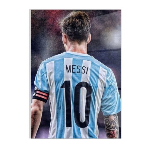 "Lionel Messi's World Cup Moment: Canvas Art in Glass Acrylic Frame"