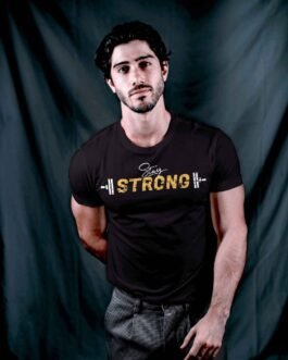 Black Tshirt For Men (Premium Cotton Black Tee: Empowering ‘Stay Strong’ Print)